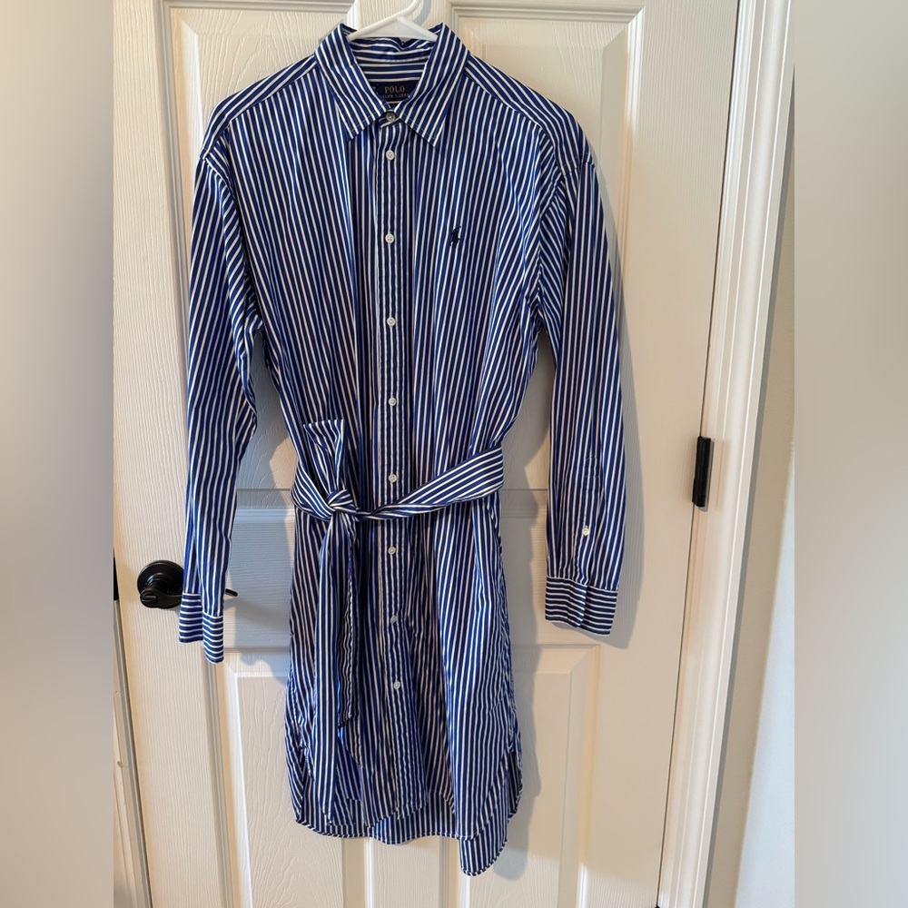 Ralph Lauren Blue and White Striped Shirt